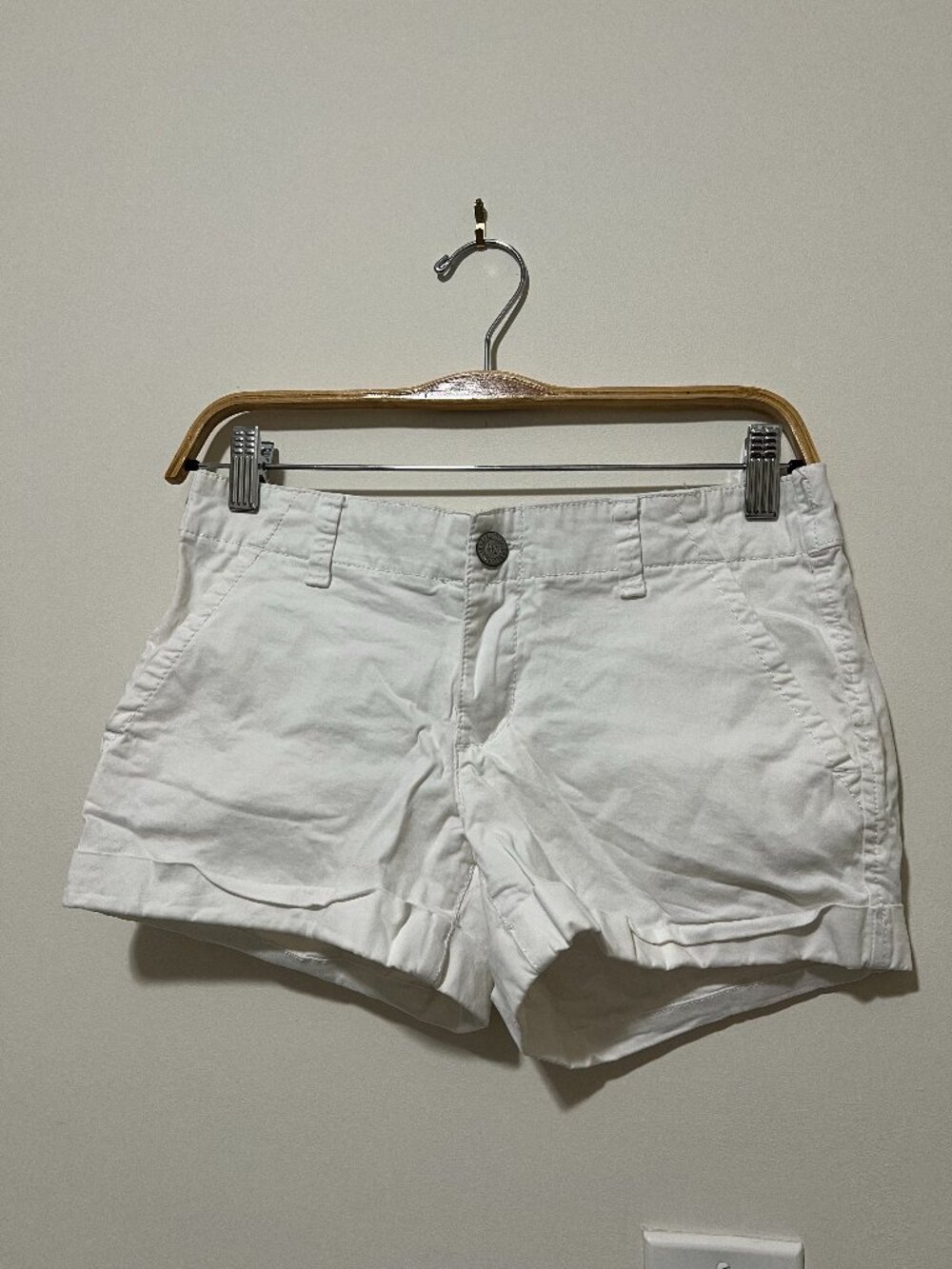 White midi shorts